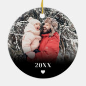 Beste Papa Ooit Foto Kerstmis Keramisch Ornament (Achterkant)