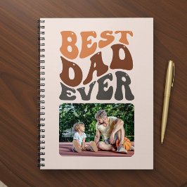 Beste Papa Ooit Foto met Groovy Retro Typografie Notitieboek
