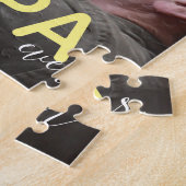 Beste Papa Ooit Foto Modern Schrift Opa & Baby Legpuzzel (Zijkant)