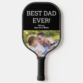Beste papa OOIT Foto Modern Vaderdag Custom Pickleball Paddle (Achterkant)