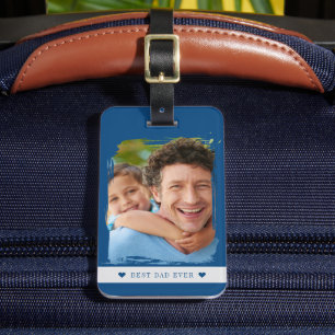 Beste papa ooit foto personaliseren bagagelabel