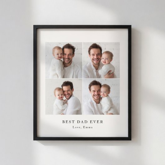 Beste Papa Ooit Foto Poster | Gepersonaliseerd Cad
