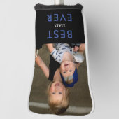 Beste papa ooit foto putter blauw & zwart II Golfheadcover (Draai 90)