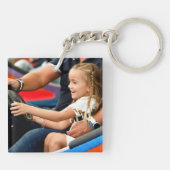 Beste Papa Ooit Foto Racing Geruite Vlaggen Rood Sleutelhanger (Achterkant)