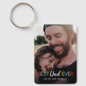 Beste Papa Ooit Foto Sleutelhanger (Voorkant)