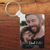 Beste Papa Ooit Foto Sleutelhanger (Voorkant)