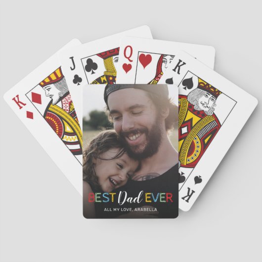 Beste Papa Ooit Foto Speelkaarten (Achterkant)