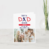 Beste papa ooit foto trendy moderne blauwe vaders  kaart (Voorkant)