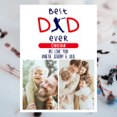 Beste papa ooit foto trendy moderne blauwe vaders  kaart