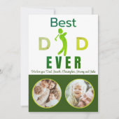 Beste papa ooit foto Unieke groene golf vaders dag Kaart (Voorkant)