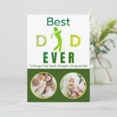 Beste papa ooit foto Unieke groene golf vaders dag Kaart (Staand voorkant)