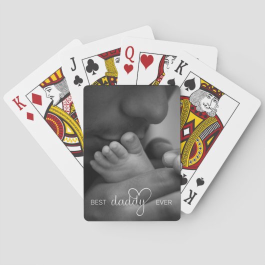 Beste papa ooit foto Vaderdag Pokerkaarten (Achterkant)