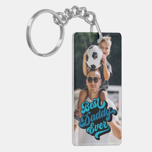 Beste papa ooit | Foto vaderdag Sleutelhanger (Voorkant Links)