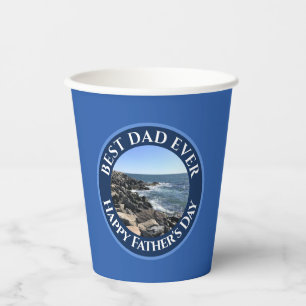 Beste papa ooit Foto van Atlantic Ocean Blue Zee Papieren Bekers