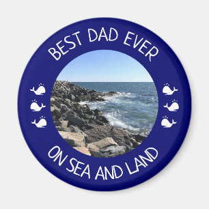 Beste papa ooit foto van blauwe oceaan magneet