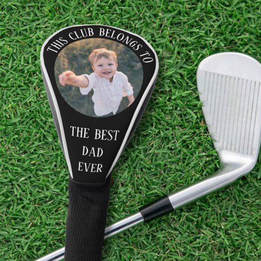 Beste papa ooit foto zwart golfheadcover