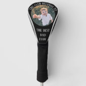 Beste papa ooit foto zwart golfheadcover (Voorkant)
