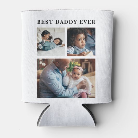 Beste papa ooit fotocollage blikjeskoeler (Voorkant)