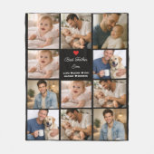 Beste Papa Ooit Fotocollage | Gepersonaliseerd Fleece Deken (Voorkant)