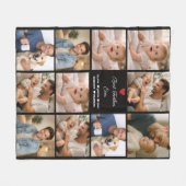 Beste Papa Ooit Fotocollage | Gepersonaliseerd Fleece Deken (Voorkant (Horizontaal))
