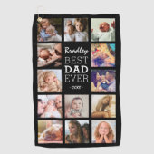 Beste Papa Ooit Fotocollage Golfhanddoek (Voorkant)
