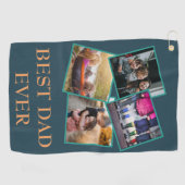 Beste papa ooit fotocollage golfhanddoek (Horizontaal)