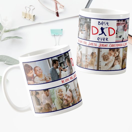 Beste papa ooit fotocollage Modern Fathers Day Koffiemok