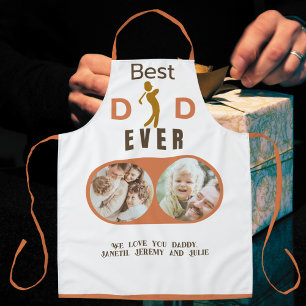Beste papa ooit fotocollage Modern Fathers Day Schort