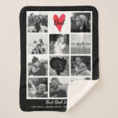 Beste papa ooit fotocollage Vaderdag Verjaardag Sherpa Deken (Voorkant)