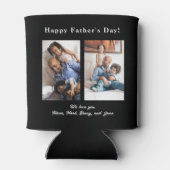 Beste papa ooit fotocollage zwart blikjeskoeler (Achterkant)