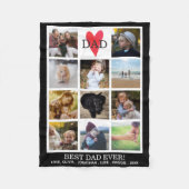 Beste papa ooit fotocollage zwart gepersonaliseerd fleece deken (Voorkant)