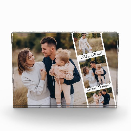 Beste papa ooit fotorol collage gepersonaliseerd fotoblokken (Voorkant)