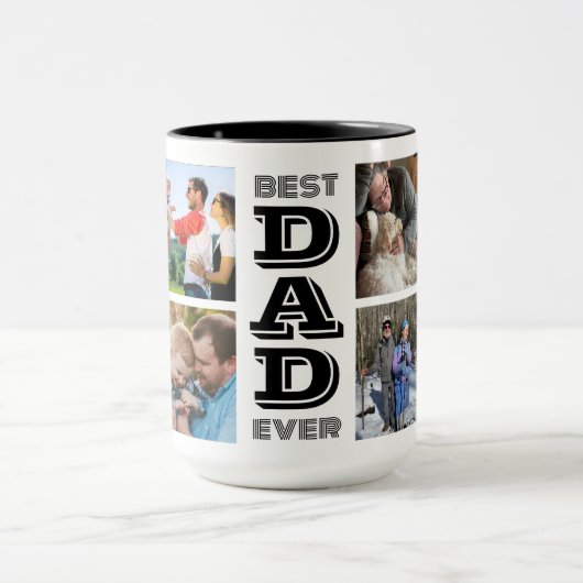 Beste papa ooit fototypografie Vaderdag Mok (Midden)