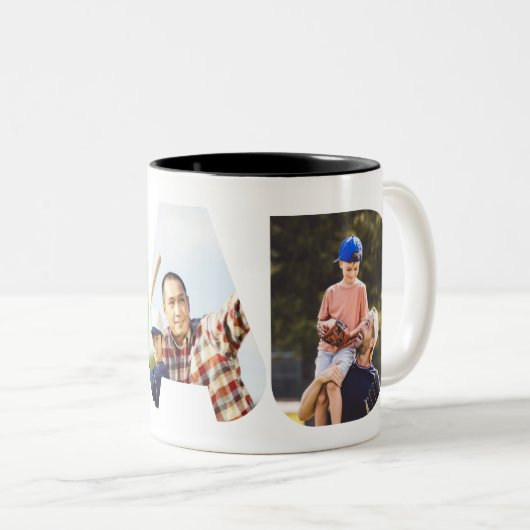 Beste papa ooit. Gelukkige eerste vaderdag Tweekleurige Koffiemok (Voorkant rechts)