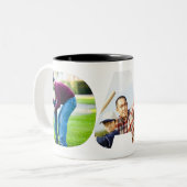 Beste papa ooit. Gelukkige eerste vaderdag Tweekleurige Koffiemok (Voorkant links)