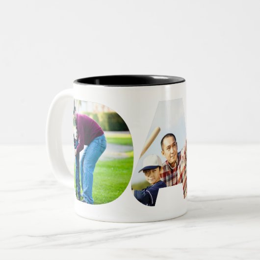 Beste papa ooit. Gelukkige eerste vaderdag Tweekleurige Koffiemok (Voorkant links)