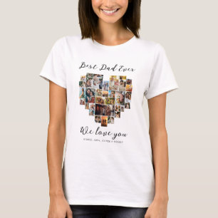 Beste papa ooit Gelukkige Vader Dag Hart Fotocolla T-shirt
