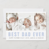 Beste papa ooit gelukkige vaderdag 3 foto feestdagenkaart (Voorkant)