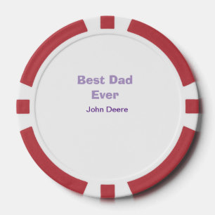 Beste papa ooit gelukkige vaderdag naam paars eenv poker chips