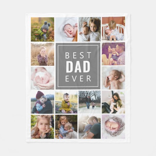 Beste papa ooit gepersonaliseerd fleece deken (Voorkant)