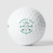 BESTE PAPA OOIT gepersonaliseerd monogram Golfballen (Voorkant)