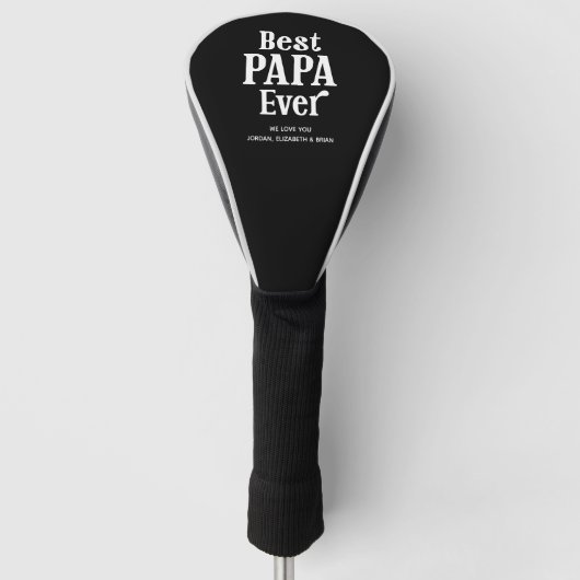 Beste Papa Ooit Gepersonaliseerde Aangepaste Kleur Golfheadcover (Voorkant)