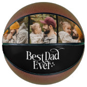 Beste papa ooit Gepersonaliseerde foto Basketbal (Voorkant)