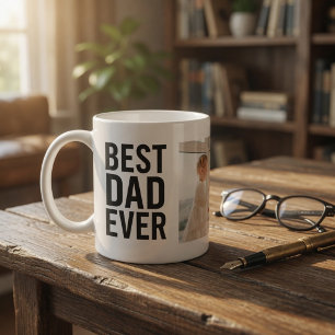 Beste papa ooit Gepersonaliseerde foto cadeau Koffiemok