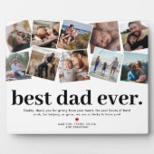 Beste papa ooit Gepersonaliseerde foto collage pla Fotoplaat (Voorkant)