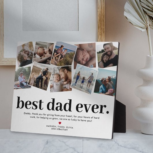 Beste papa ooit Gepersonaliseerde foto collage pla Fotoplaat