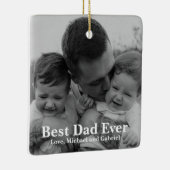 Beste papa ooit gepersonaliseerde foto Kerstmis Keramisch Ornament (Rechts)
