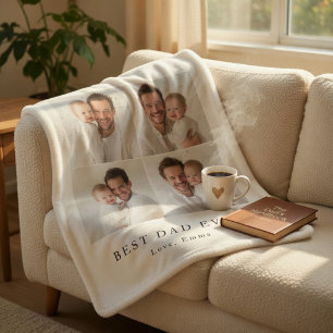 Beste Papa Ooit Gepersonaliseerde Foto   Op Maat Sherpa Deken