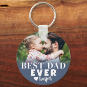 Beste Papa Ooit Gepersonaliseerde Foto Sleutelhanger (Voorkant)
