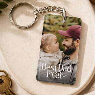 Beste Papa Ooit Gepersonaliseerde Foto Sleutelhanger